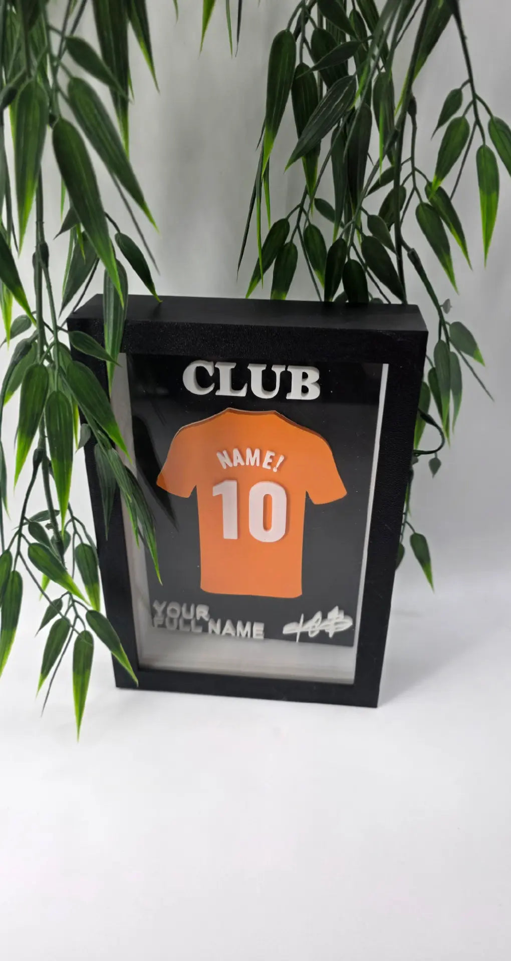 3D Sportshirt met eigen Naam & Rugnummer in Luxe Lijst