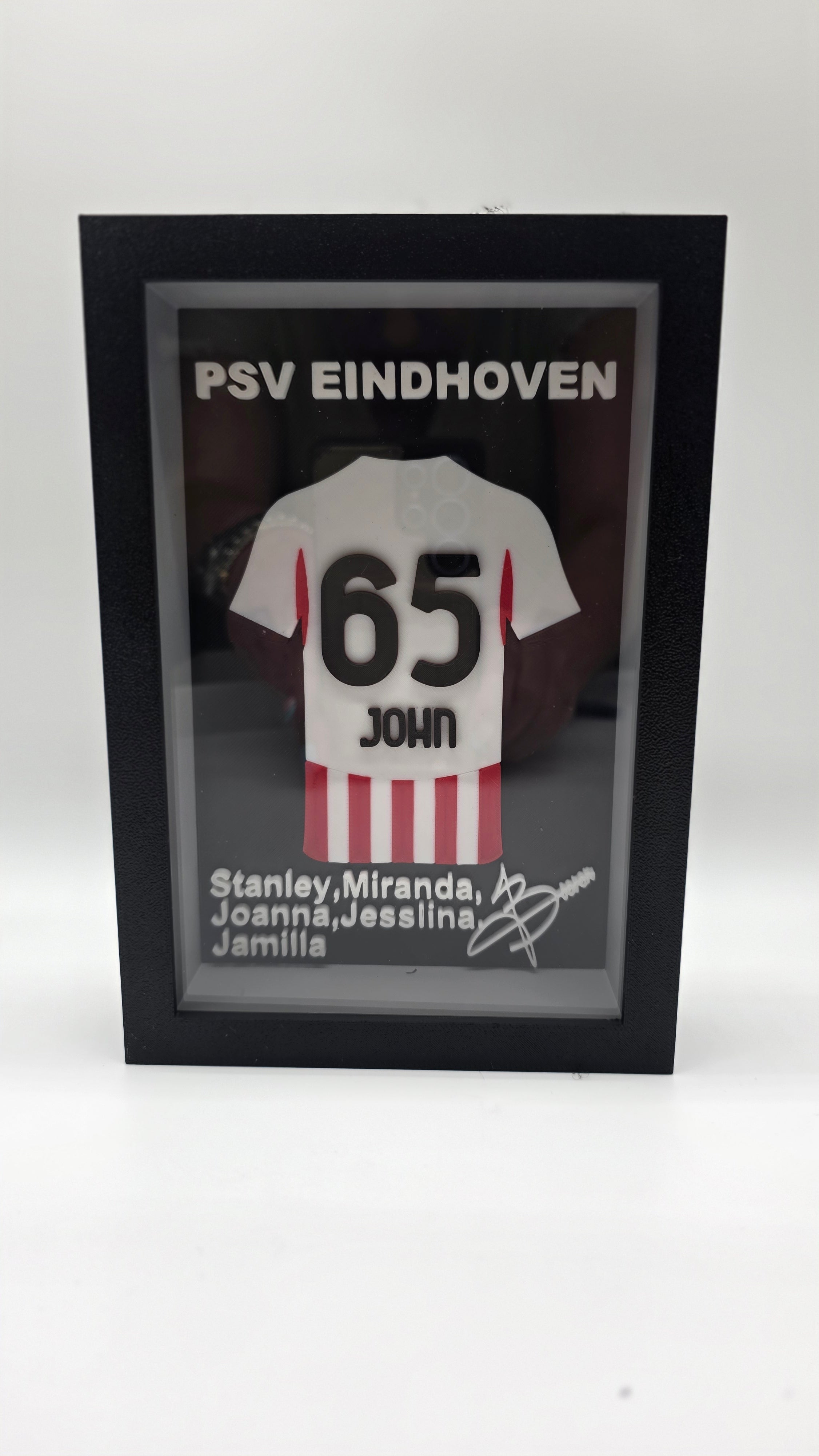 3D Sportshirt met eigen Naam & Rugnummer in Luxe Lijst