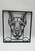 3D Geometrische Wanddecoratie Dobermann – Moderne Muurkunst