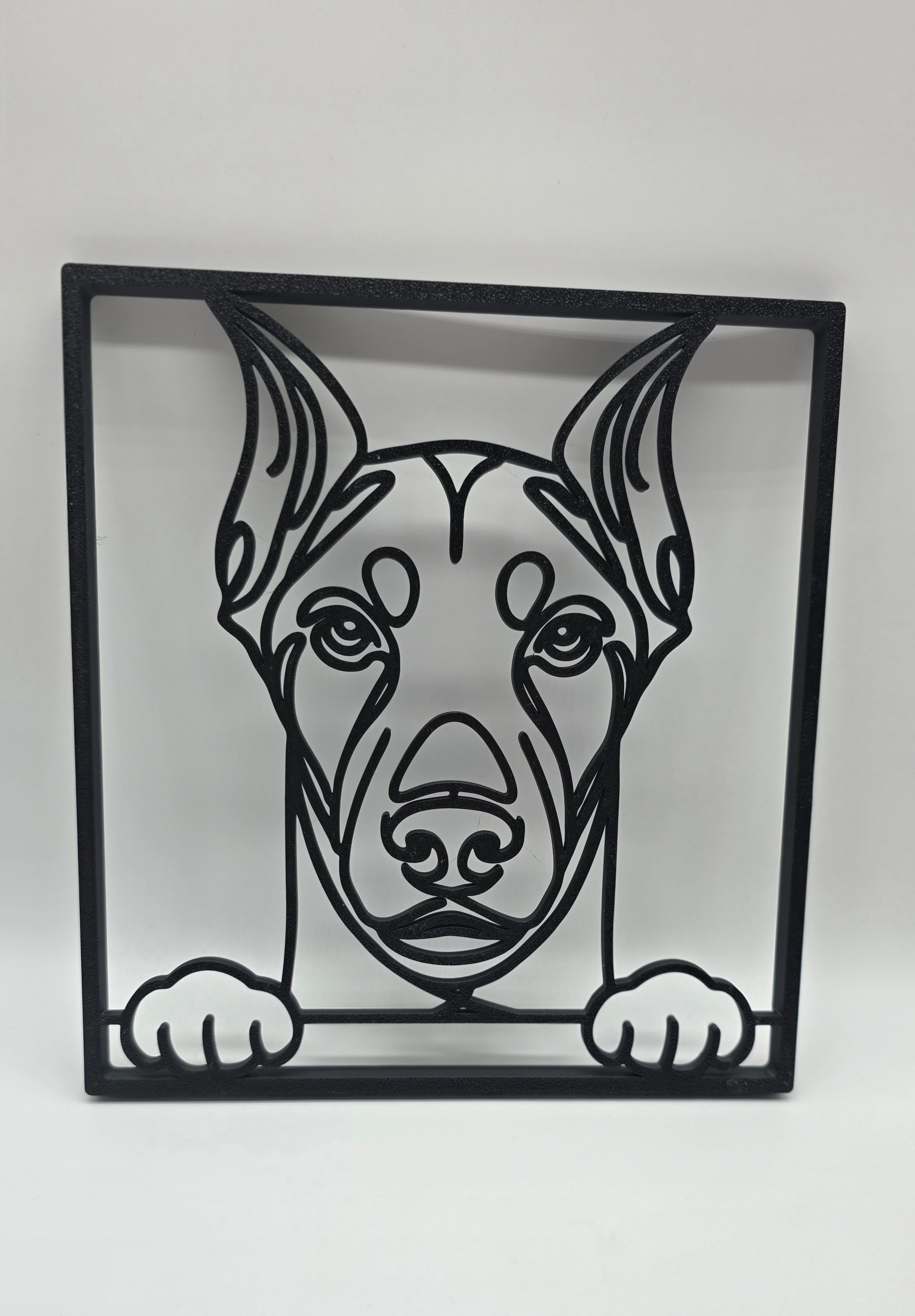 3D Geometrische Wanddecoratie Dobermann – Moderne Muurkunst
