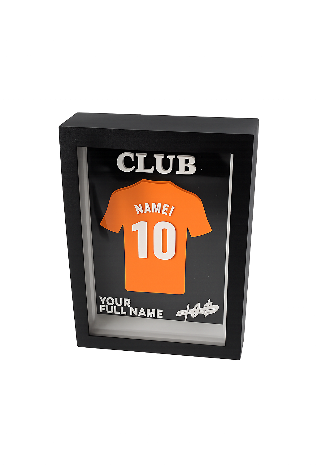 3D Sportshirt met eigen Naam & Rugnummer in Luxe Lijst