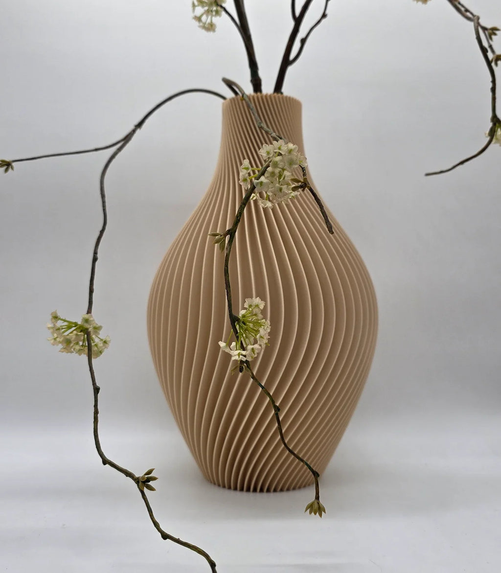 Design Vaas Spiral Olive – Elegant & Dynamisch