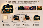 Eén lamp met meerdere verwisselbare frontjes voor de gepersonaliseerde kinderkamerlamp