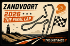Zandvoort 2026 The Final Lap lichtbak met circuit, finishvlag en race-design.